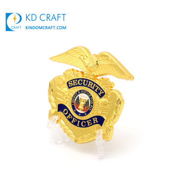 Moneda de desafío de seguridad militar 3d de muestra gratis chapada en oro de esmalte suave de aleación de zinc de metal personalizado de diseño único